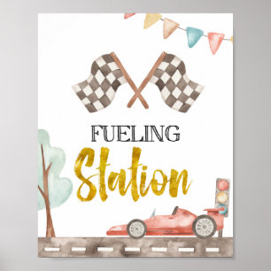 Poster Panneau de course de station d'alimentation