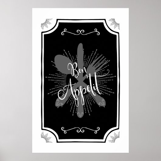 Poster Panneau de cuisine antique - Bon Appetit (Devant)