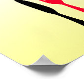 Poster Panneau de cuisine jaune, noir et rouge (Coin)
