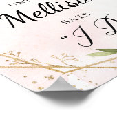 Poster Panneau de décompte de cadre doré floral bordeaux (Coin)