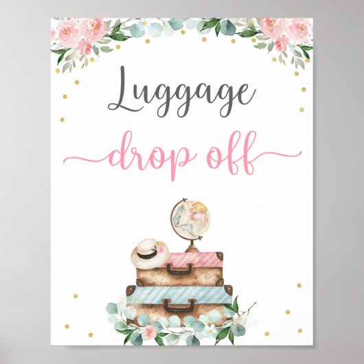 Poster Panneau de dépose des bagages de fête prénuptiale  (Devant)