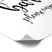 Poster Panneau de dessert Bar noir et blanc 8x10 Mariage (Coin)