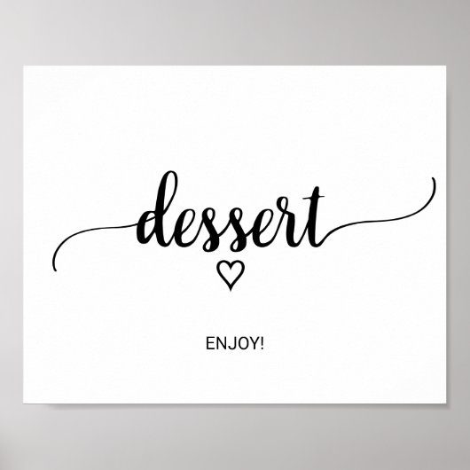 Poster Panneau de dessert en calligraphie noire simple (Devant)