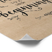 Poster Panneau de dessert Mariage Rustique Vins (Coin)