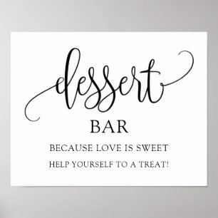 Poster Panneau de dessert pour mariage/cortège de mariage