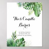 Poster Panneau de destination vert tropical Cette bougie  (Devant)