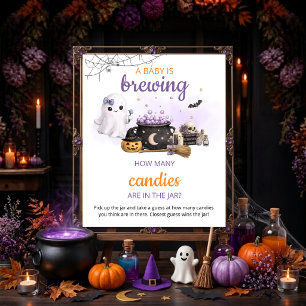 Poster Panneau de devinette Halloween pour Baby Is Brewin