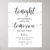 Poster Panneau de dîner de répétition de mariage Tomorrow (Devant)