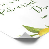 Poster Panneau de dîner de répétition de verdure de fleur (Coin)