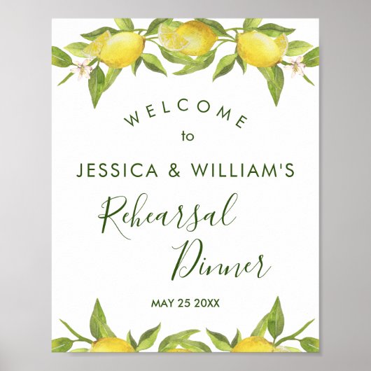 Poster Panneau de dîner de répétition de verdure de fleur (Devant)