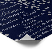 Poster Panneau de dîner de répétition pailleté bleu marin (Coin)