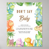 Poster Panneau de dinosaure N' dites pas Bébé (Devant)