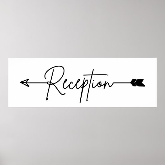 Poster Panneau de direction de réception, panneau fléché  (Devant)