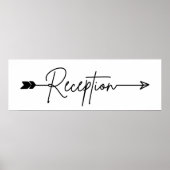 Poster Panneau de direction de réception, panneau fléché  (Devant)