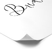 Poster Panneau de douche à calligraphie noire simple (Coin)