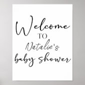 Poster Panneau de douche à écriture simple moderne noir (Devant)