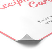 Poster Panneau de douche de carte de recette (Coin)