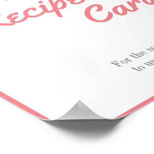 Poster Panneau de douche de carte de recette (Coin)