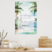 Poster panneau de douche de la mer tropicale (Cuisine)