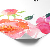 Poster Panneau de douche de mariée florale botanique à l' (Coin)