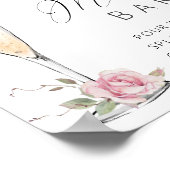 Poster Panneau de douche de Mimosa de rose rose (Coin)