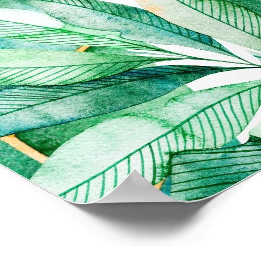 Poster Panneau de douche nuptiale tropical, mariage tropi (Coin)