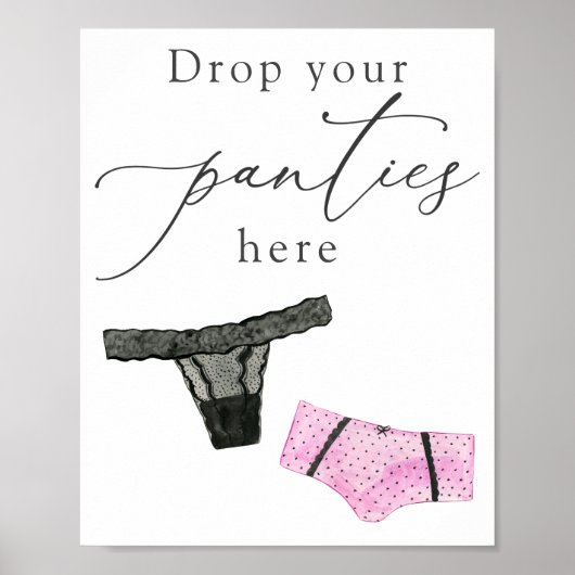 Poster Panneau de douche pour lingerie 'Déposez vos culot (Devant)