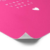 Poster Panneau de faveur d'amour rose chaud est doux (Coin)