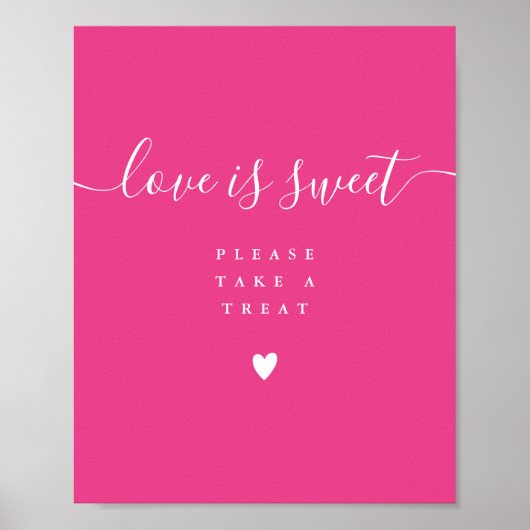 Poster Panneau de faveur d'amour rose chaud est doux (Devant)