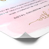 Poster Panneau de faveur d'aquarelle rose bleu or (Coin)