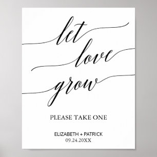 Poster Panneau de faveur de calligraphie élégante pour la