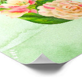 Poster Panneau de faveur de douche de fleurs roses (Coin)