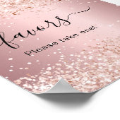 Poster Panneau de faveur de fête à paillettes rose blush (Coin)