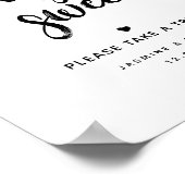 Poster Panneau de faveur de mariage amour sucré écriture  (Coin)