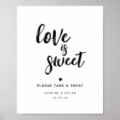 Poster Panneau de faveur de mariage amour sucré écriture  (Devant)