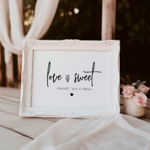 Poster Panneau de Faveur de Mariage Simple Amour est Doux