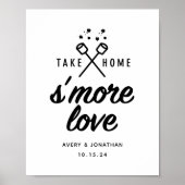 Poster Panneau de faveur de mariage S'more Love (Devant)