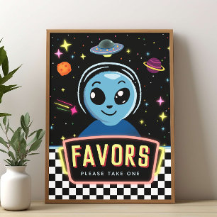 Poster Panneau de Faveur d'Espace Alien Hors de Ce Monde