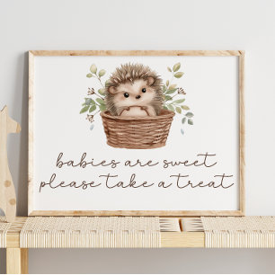 Poster Panneau de faveur doux pour Baby Shower Hérisson M