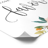 Poster Panneau de faveur floral bordeaux rouge automne (Coin)