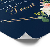 Poster Panneau de Faveurs Bleu Nuit Doré Love Is Sweet (Coin)