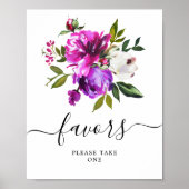 Poster Panneau de Faveurs de Douce Réception Fleurs Viole (Devant)