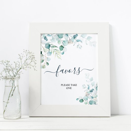 Poster Panneau de Faveurs de douche de Feuilles d'Eucalyp