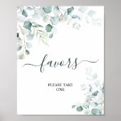 Poster Panneau de Faveurs de douche de Feuilles d'Eucalyp (Devant)