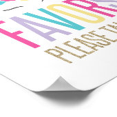 Poster Panneau de Faveurs de Fête d'Anniversaire Licorne (Coin)