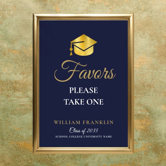 Poster Panneau de Faveurs de Fête de Remise des Diplômes 