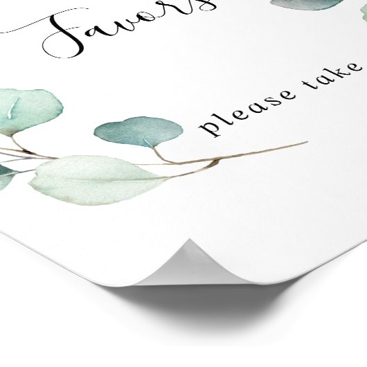 Poster Panneau de Faveurs de Feuillage d'Eucalyptus Vert  (Coin)