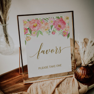 Poster Panneau de Faveurs de Fleurs de Pêcher et de Pivoi