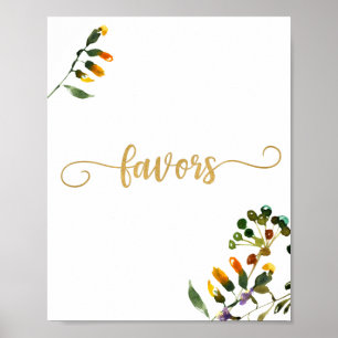 Poster Panneau de faveurs de fleurs sauvages