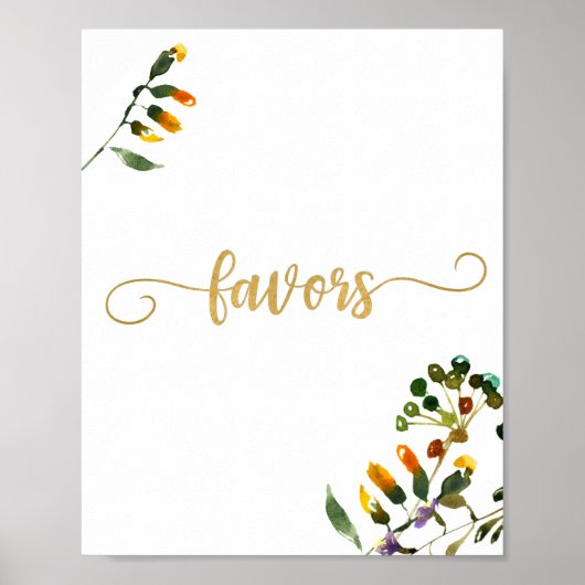Poster Panneau de faveurs de fleurs sauvages (Devant)